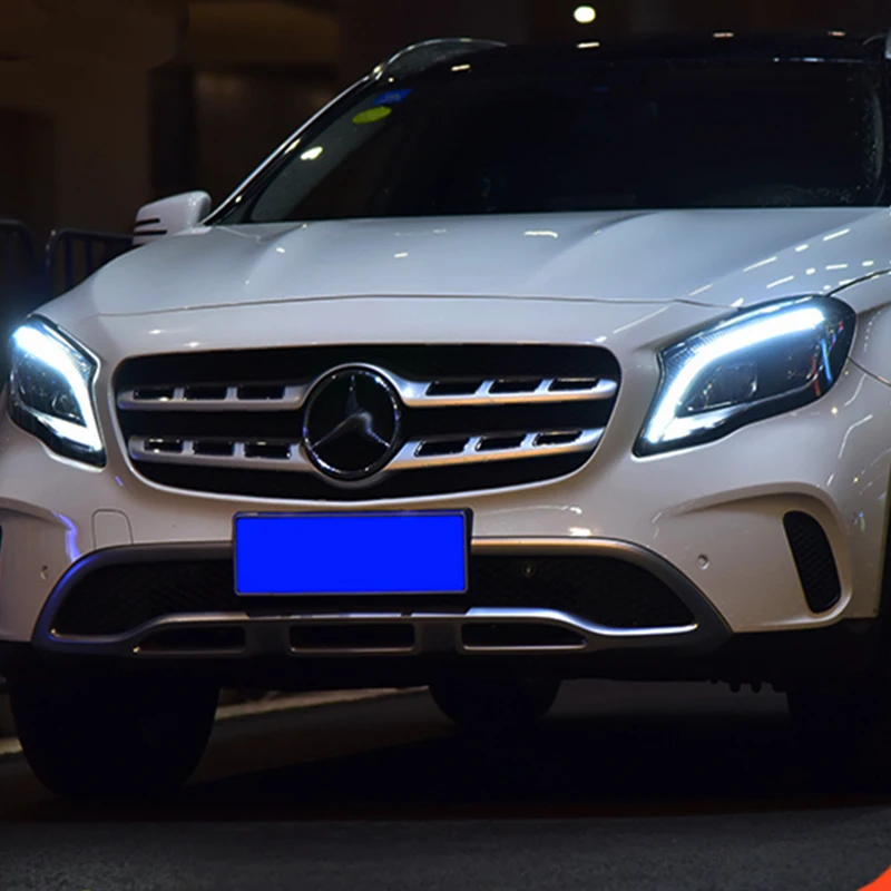 Автомобильный Стайлинг для Benz GLA фары- светодиодный объектив фары двойной луч H7 Ксеноновые Биксеноновые линзы дневное время работы