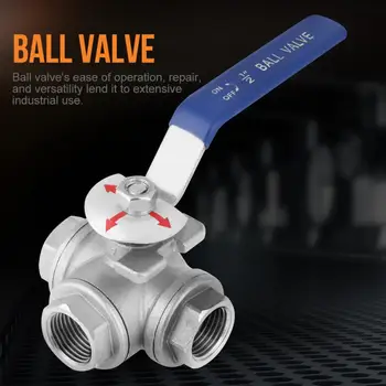 

SUS304 Stainless Steel Valve T-port Pipe Ball Valve Three-way Type Female Thread DN15 Water Ball Valve