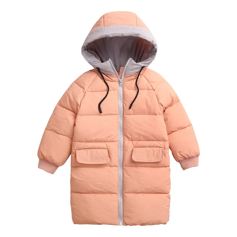 Baratos 2019 nueva chaqueta de invierno para niños y niñas de color sólido con capucha gruesa hacia fuera chaqueta impermeable a prueba de viento