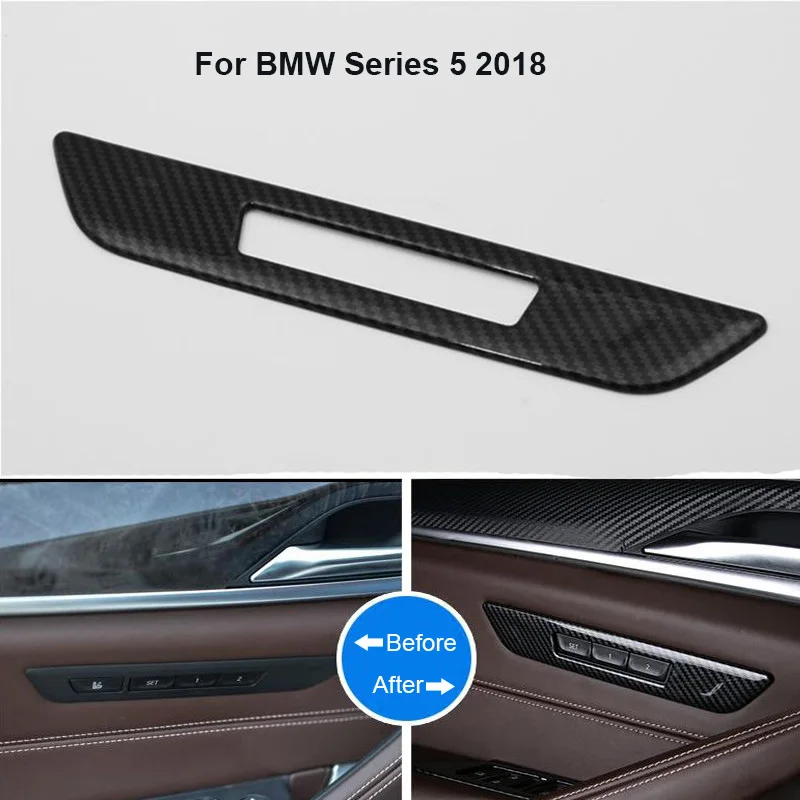 

for BMW series 5 525 530 540 528 2018 seat memory buttons frame seat lock switch decoration car interior carbon fiber