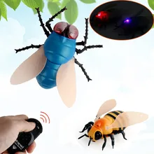 Игрушки для детей реалистичный пульт дистанционного управления пчела мухи насекомое животное трюк страшная игрушка светодиодный светильник детские игрушки дропшиппинг