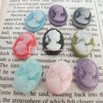 

18*25mm lady resin beads for pendant tray decoration/mixed color