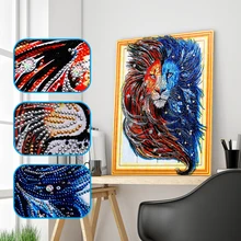 

YIKELA Special Shaped Diamond Painting Animal Lion Diy Diamond Cross Stitch Embroidery Drill 5d Picture of Stones Home Decor