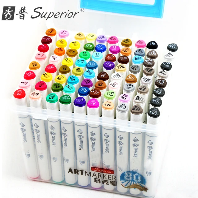 Superior Double Head Oily Marker Pen 60/80/120/160/218colors 1/5mm