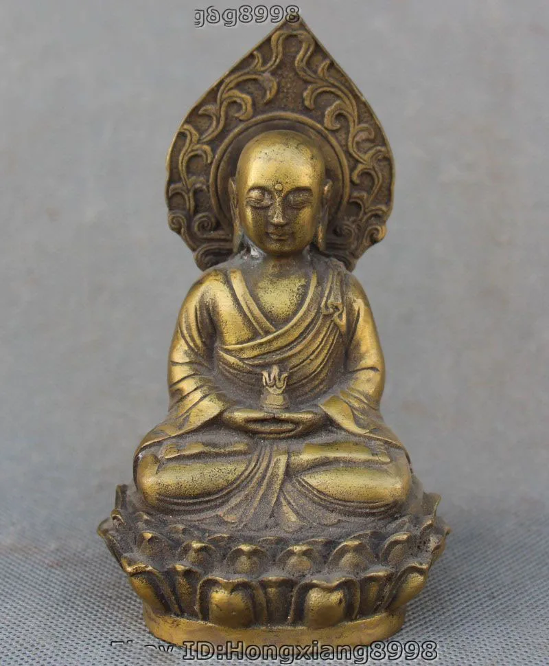

Crafts statueTemple Bronze Tang Seng San Zang Ksitigarbha Boddhisattva Buddha Statue