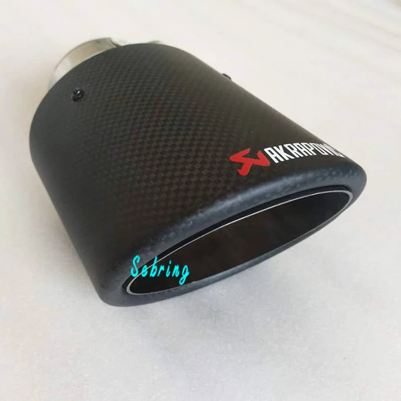 

1 PC 115mm Width Oval Akrapovic Carbon Fiber Car Exhaust Muffler Tip FOR golf 7 K5