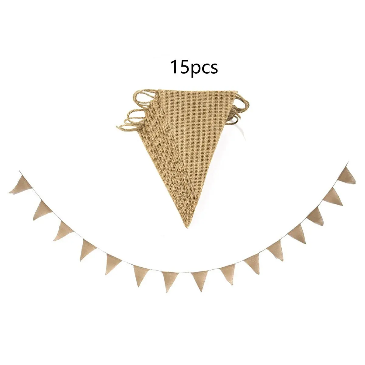 15Flags Hessian Jute Burlap Bunting Banner DIY Hand Painting Burlap