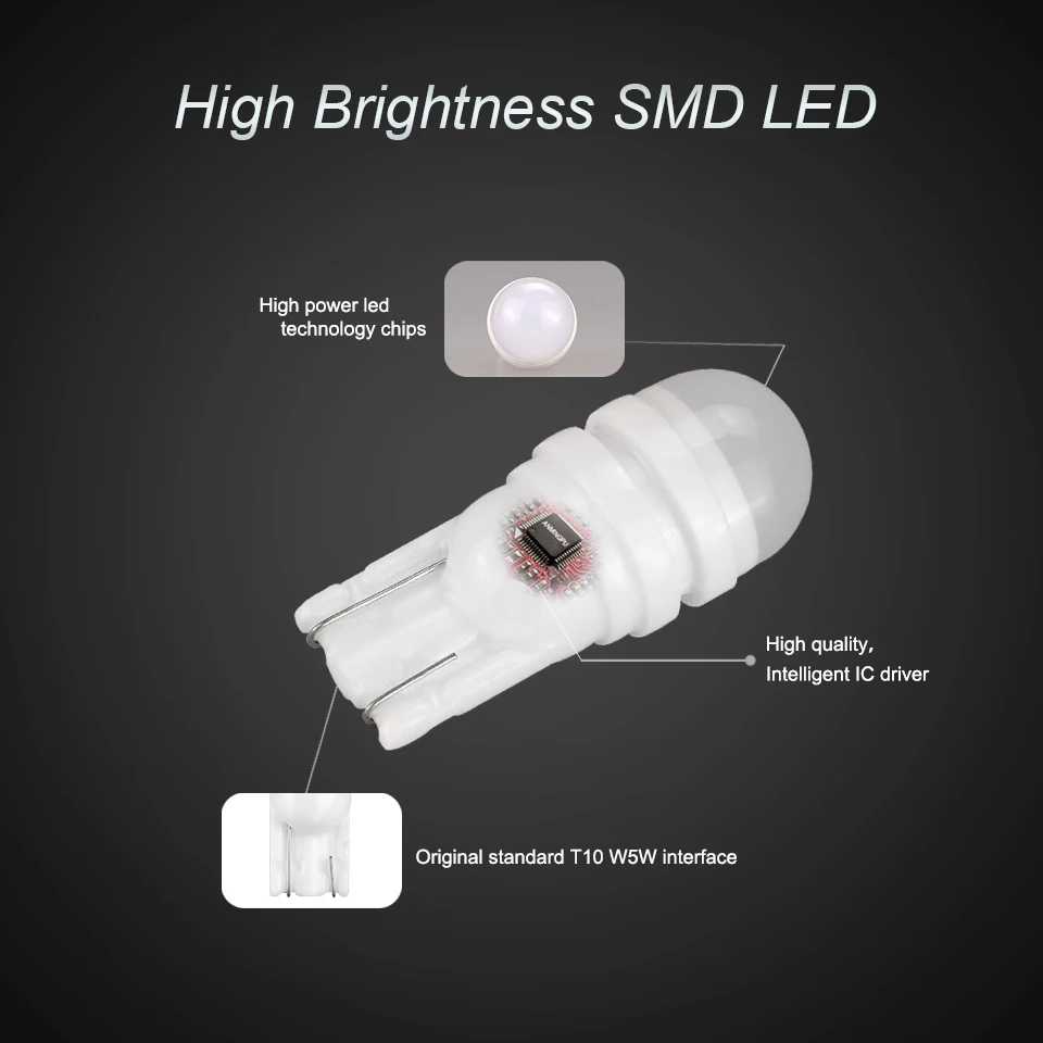 ANMINGPU 2x Signal Lamp T10 Led W5W 3030 168 194 T10 Led Bulb Ceramics Auto License Bulb Interior Wedge Clearance Light White ANMINGPU 2x Signal Lamp T10 Led W5W 3030 168 194 T10 Led Bulb Ceramics Auto License Bulb Interior Wedge Clearance Light White