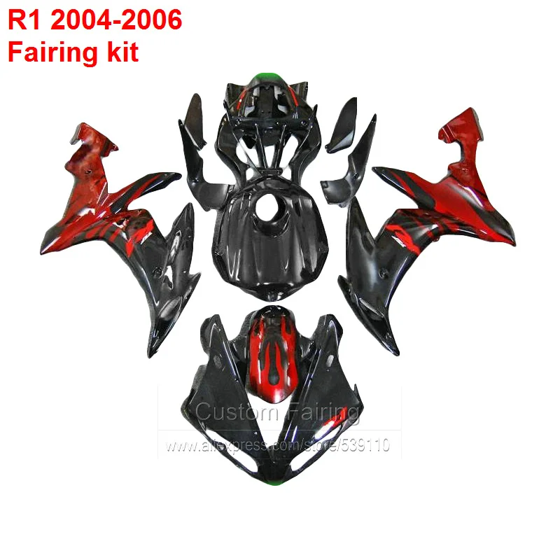 Для YAMAHA YZF R1 2004 2005 2006 Обтекатель kit () Бесплатная доставка инъекции Обтекатели XL01