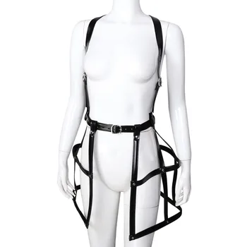 

Sexy fashion adjustable body harness,cutout night out bondage straps on Bottom body black Skirt Support Female Sexy Costumes
