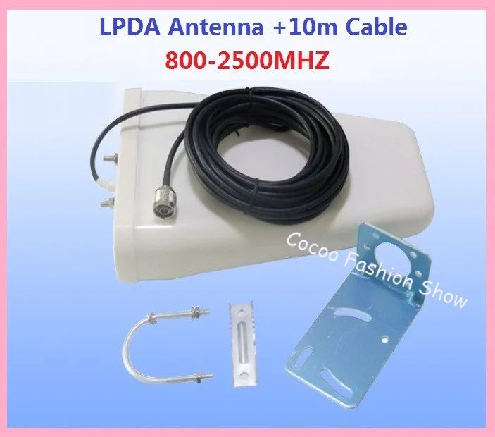 

Drop Ship 800-2500mhz Outdoor Antenna 3G GSM Outside Directional LPDA for Signal Booster Repeater with 10m Cable
