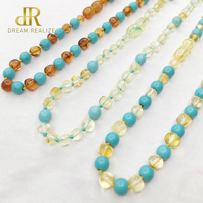 Murah Bayi Batu Permata Ambar Kalung Dipoles Ambar   Turquoise Baltic Amber Kalung untuk Bayi Baroque Manik manik Perhiasan untuk Etsy