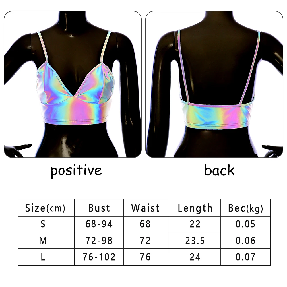 1 шт. Летний женский сексуальный камзол Светоотражающие пряжки полиэстер Bralette Женская одежда для клуба Топы