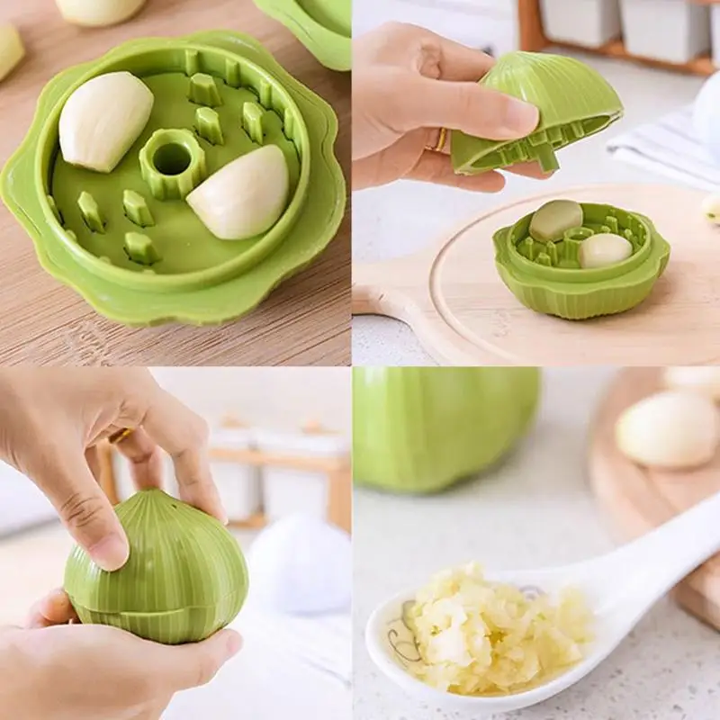 Cute Onion Shape Fruit Vegetable Crusher Peeler Garlic Press Masher Grinder Chopper Dicer Kitchen Accessories Gadget Tool