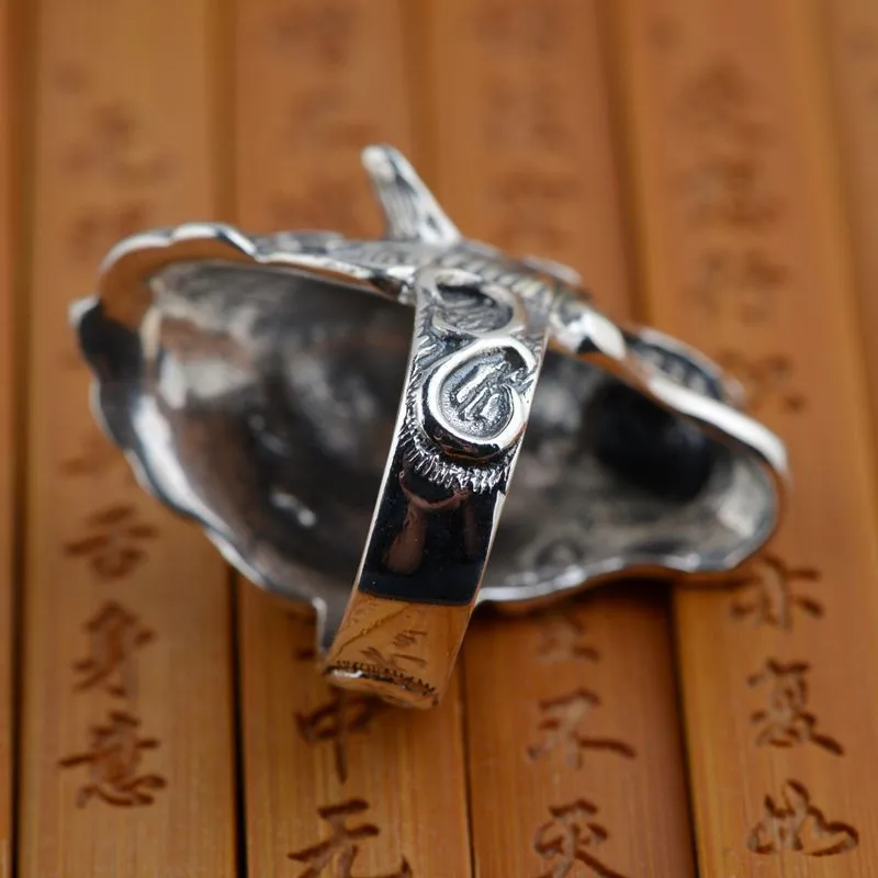 FNJ 925 пробы Серебряное кольцо голова волка животное панк anillos Мужские Винтажные S925 тайские серебряные кольца для мужчин ювелирные изделия Большой размер