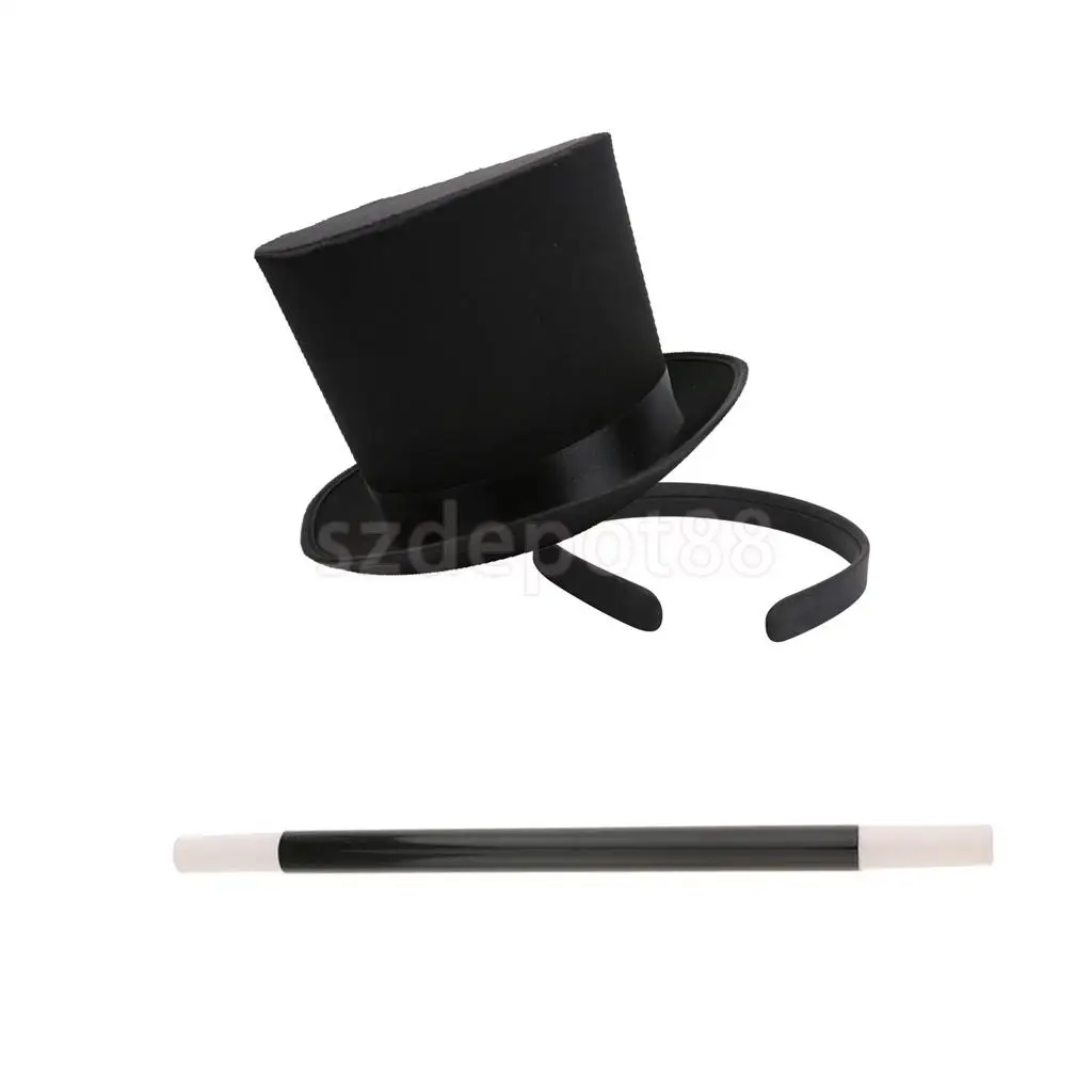 Черный мини-топ шляпа повязка на голову и волшебная палочка реквизит маг костюм нарядное платье