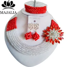 Модные Африканские свадебные бусы прозрачные AB нигерийские Свадебные африканские бусы комплект ювелирных изделий Кристалл C0964