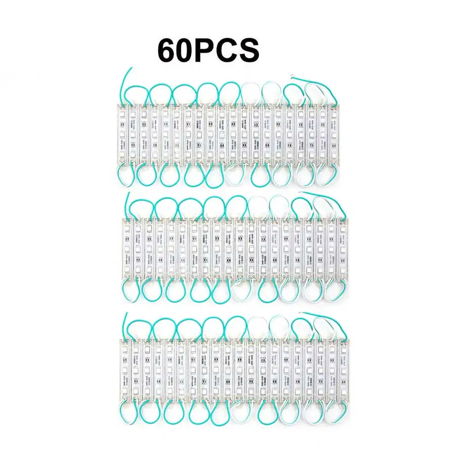 SMD 5050 Светодиодный модуль 3 светодиодный 12 В постоянного тока водонепроницаемый рекламный знак магазин Передняя полоса ленты лампы модули огни комплект зеленый цвет - Цвет: 60PCS