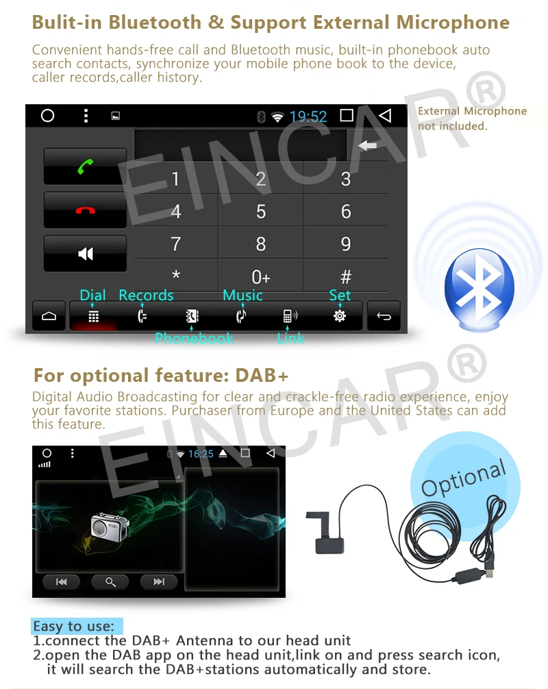 Excellent 2GB RAM 6.2" Android 6.0 Car DVD Player Radio Stereo GPS Navi 3G WIFI OBD2 DAB+ 7