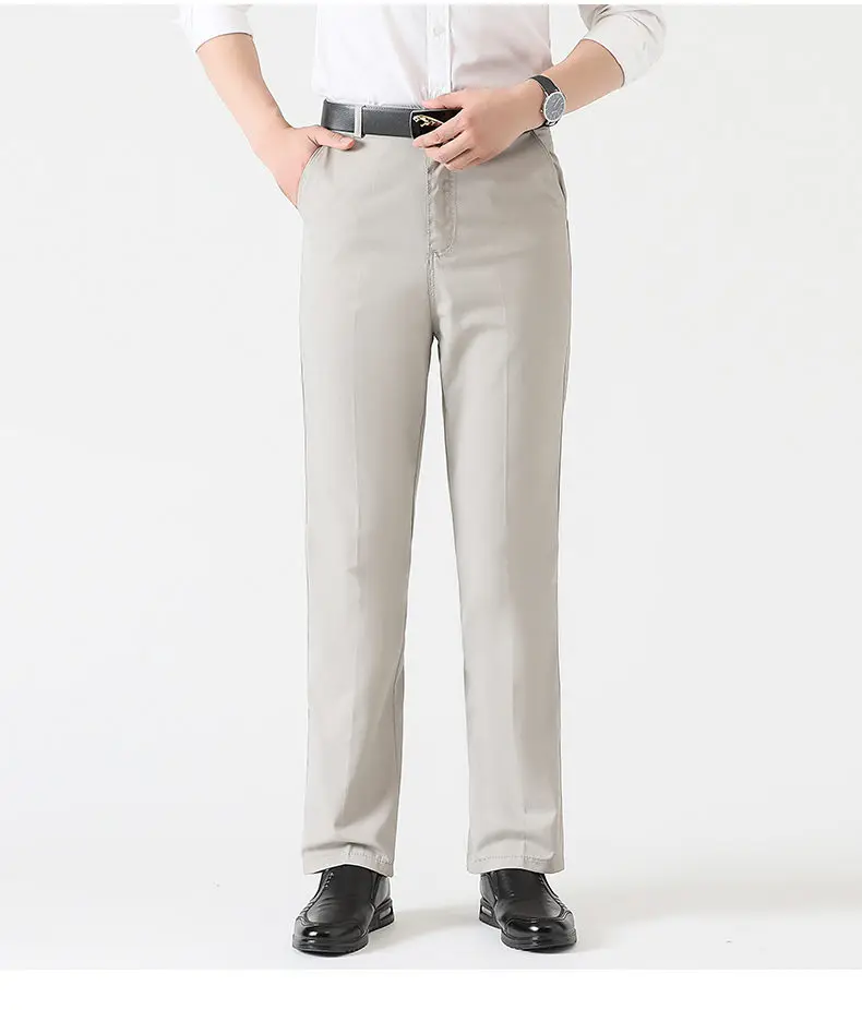 MuLS Casual Pants Men Cotton Straight Cargo Man Pant Spring Summer Autumn Formal Male Work Trousers MidWaist Full Length Size 40 08