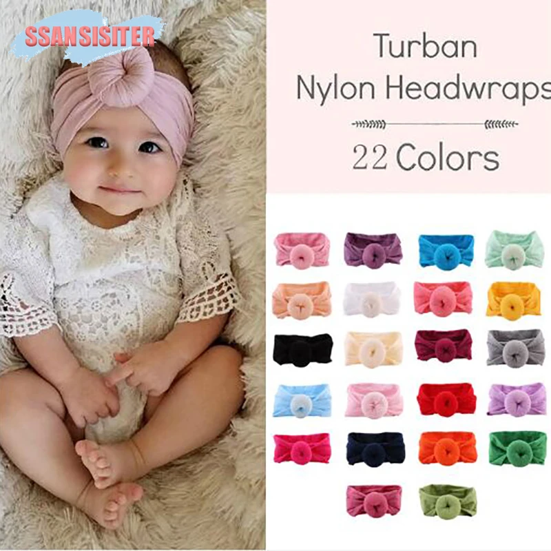 

22 Color Baby Headband Girls Princess Turban Headwraps Children Solid Boutique Hair Bands Infant Bebes Hair Accessories
