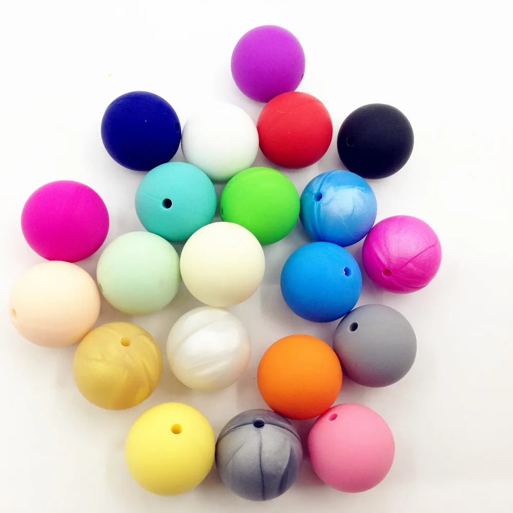 20mm BPA Free Food Grade Silicone Teething Beads 20mm Round Loose Beads