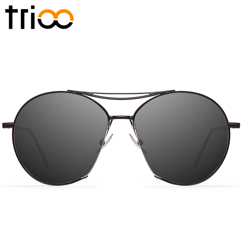 TRIOO прозрачные желтые Солнцезащитные очки женские, градиентные линзы Oculos Pilot Круглые Солнцезащитные очки женские высококачественные Металлические оттенки дамы - Цвет линз: 001