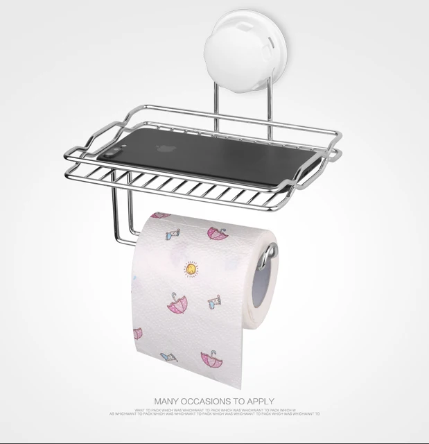 Free Punching 1pc Stainless Steel Toilet Paper Holder Suction Cup Free Punching 1pc Stainless Steel Toilet Paper Holder Suction Cup For Bathroom Accessories Tissue