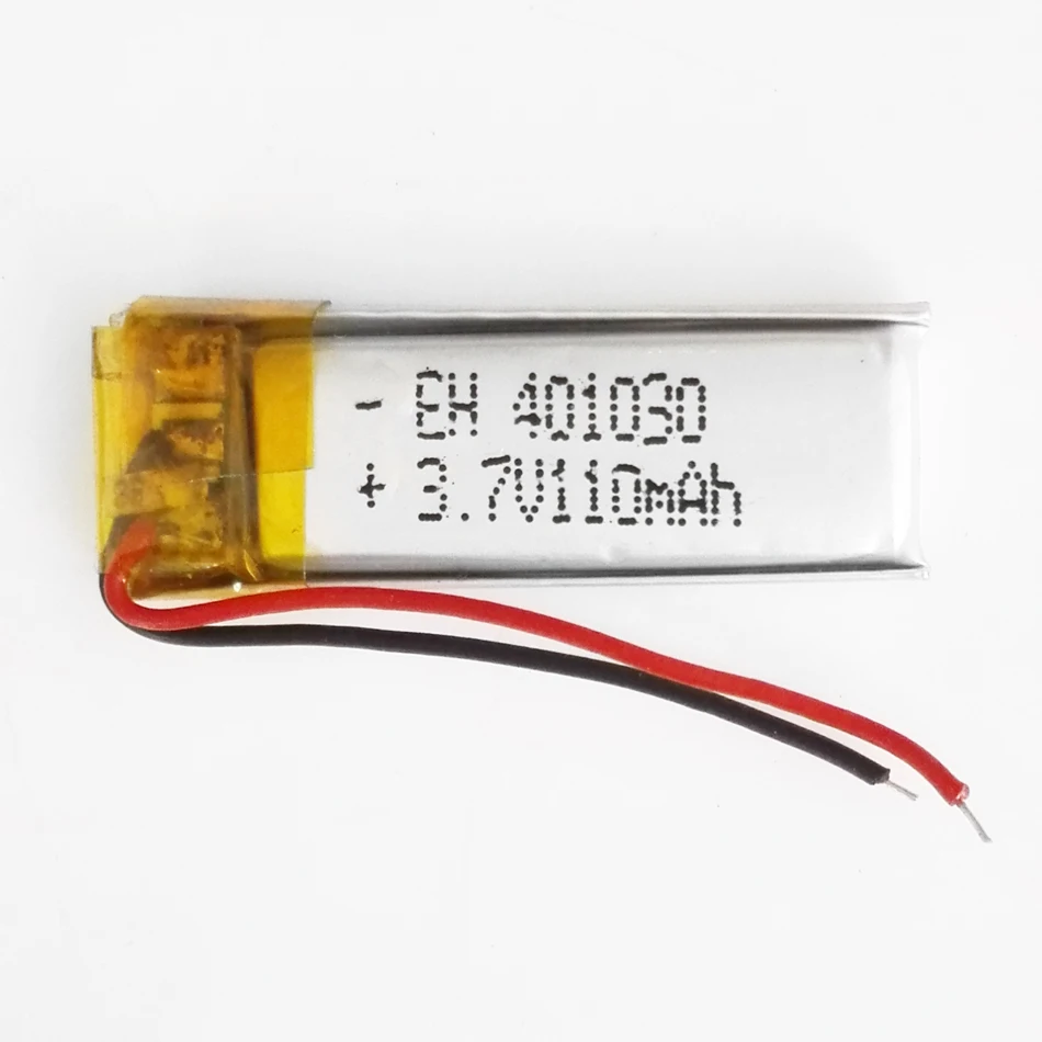 

3.7v 110mAh 401030 Lithium Polymer Li-Po Rechargeable Battery For DIY Mp3 MP4 MP5 GPS PSP bluetooth Headphone Headset