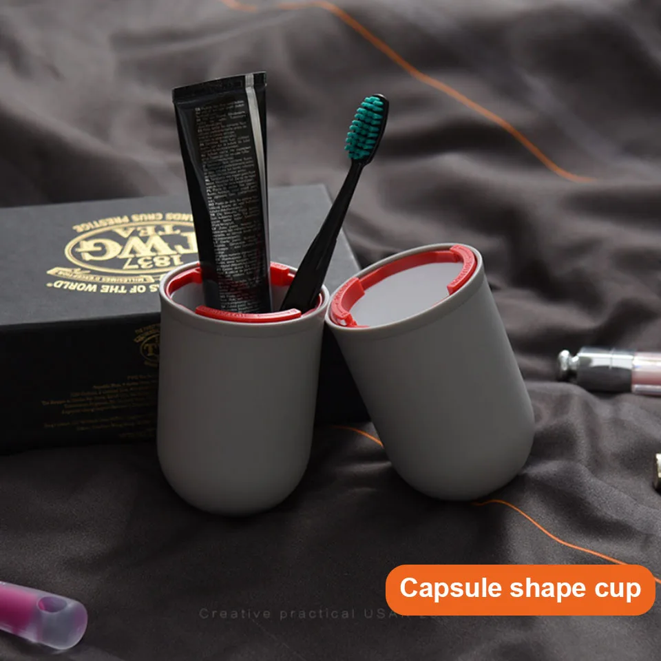 

Portable Family Travel Toothbrush Case Capsule Toothpaste Box Mouth Mug Travel Toothbrush Storage Box Wash Cup Set