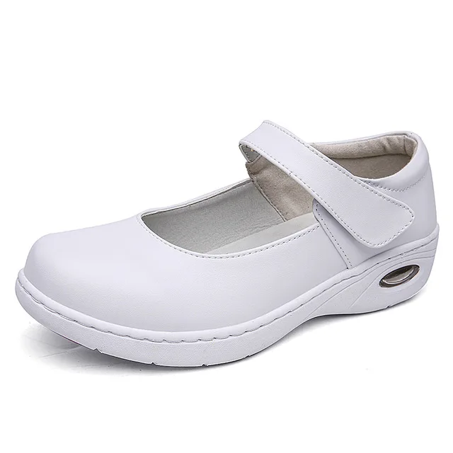 YAERNI 2017 Four Seasons Mary Jane Woman Pure white Nurse shoes women