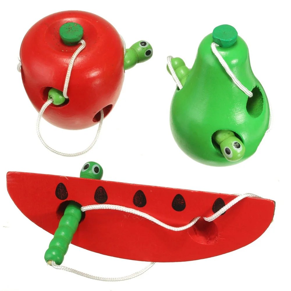 Funny Infant Developmental Baby Kid Toy Puzzle Game Worm Wooden