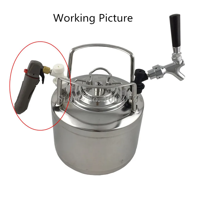 Portable Co2 Charger Injector Ball Lock Gas Disconnect Fitting HomeBrew Beer Kegs Draft Beer Dispenser for Party