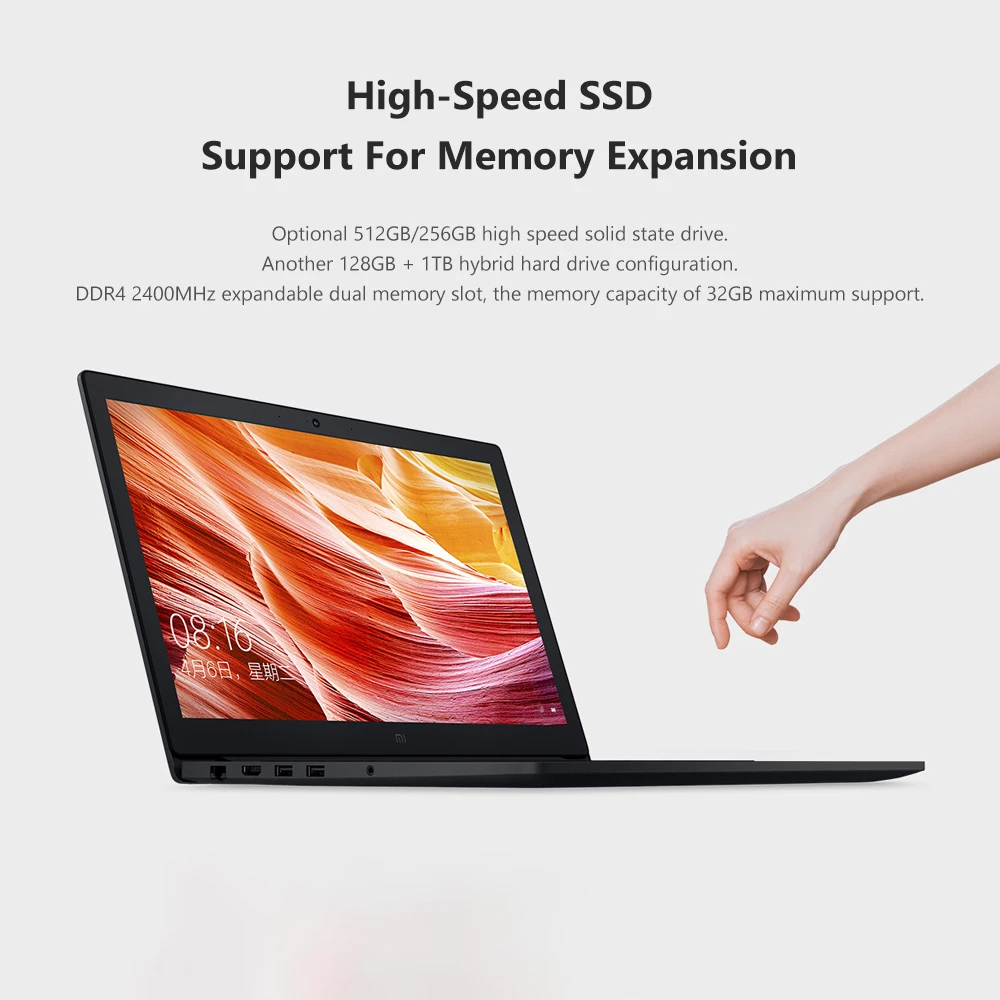 Original Xiaomi 15.6 inch NVIDIA GeForce MX110 Laptop i7-8550U 16GB DDR4 512GB SATA SSD Windows 10 Computer Student Notebook