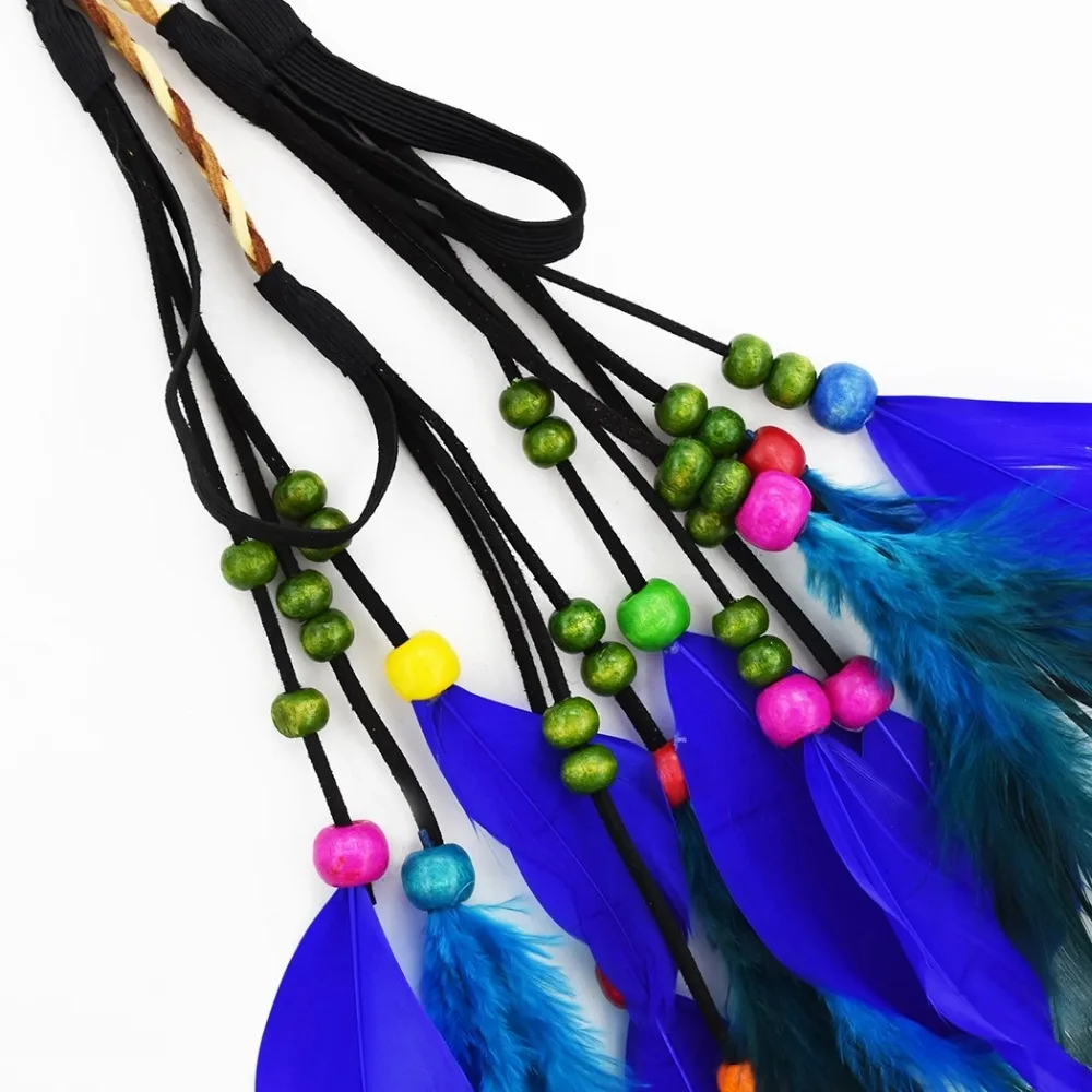 African Wood Beaded Blue Feather Girl Hairband Bohemia Tribal Crown Ethnic Gypsy Headband Hair Clip Hair Jewelry Accessories Hair Jewelry Aliexpress