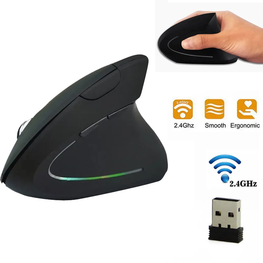 

Wireless Mouse 2.4GHz game Ergonomic Design Vertical mouse 1600DPI USB Mice Computer Mouse 2.4GHz Ergonomic Mice For Laptop PC