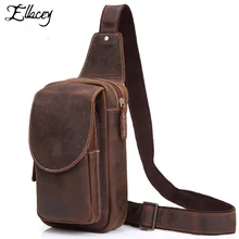Винтаж из натуральной кожи груди мешок Для Мужчин's Crazy Horse кожа Сумка спортивная Повседневное Ретро Корова кожа небольшая сумка на плечо
