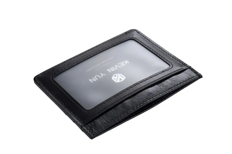 KEVIN YUN Designer Brand Vintage Men Card Holder Wallet Genuine Leather Mini Pocket Credit ID Card Case