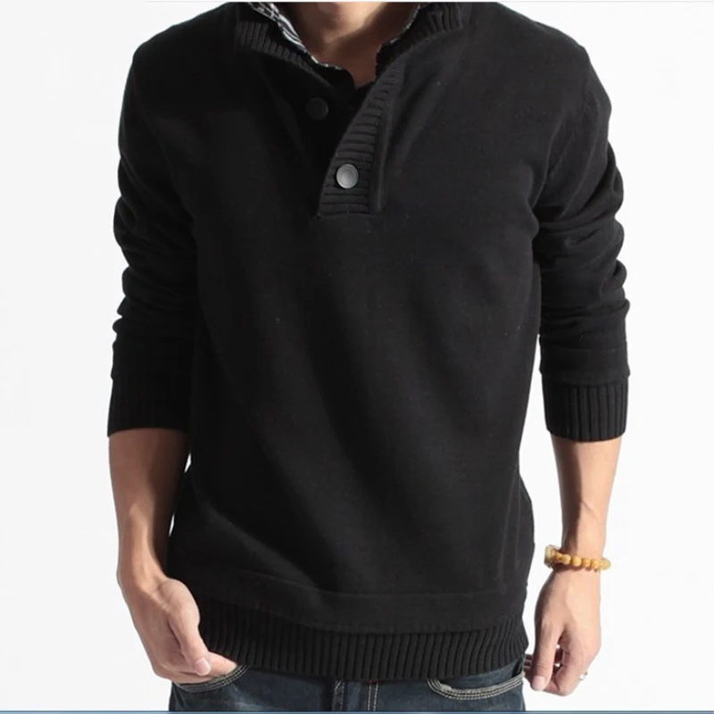 Свитер мужской Повседневный v-образный вырез простой пуловер брендовый Мужской приталенный поддельный из двух частей брендовый свитер вязаный Топ пальто XXL