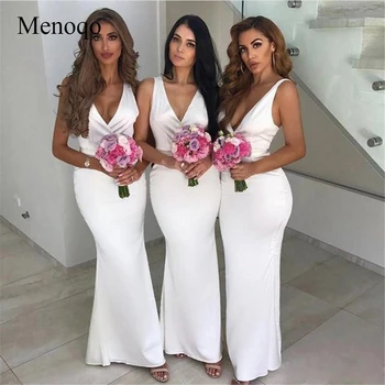 

Menoqo Robe demoiselle d'honneur Mermaid Long Bridemaid Dresses 2019 Sexy V Neck Prom Dresses Party Gowns Wedding Party Dresses