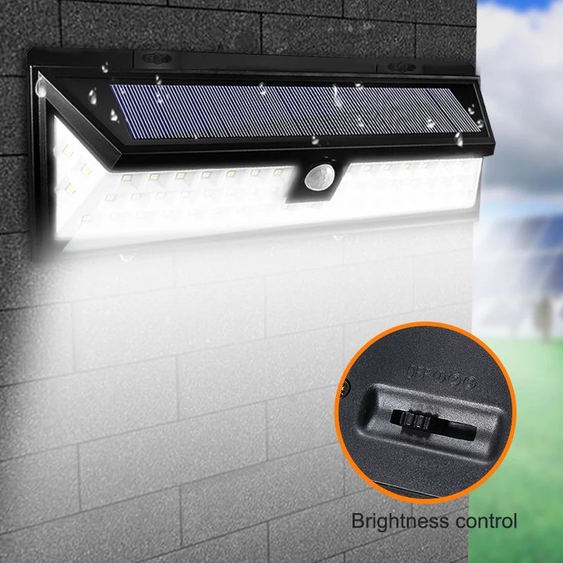 Waterproof 20/54 LEDs Solar Light 2835 SMD White Solar Power Outdoor Garden Light PIR Motion Sensor Pathway Wall Lamp 3.7V