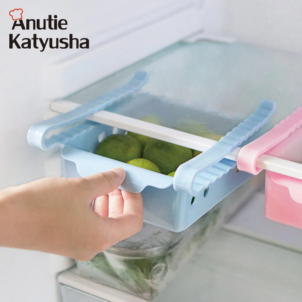 Slide Fridge Plastic Storage Box Rake Freezer Food Container Pull out