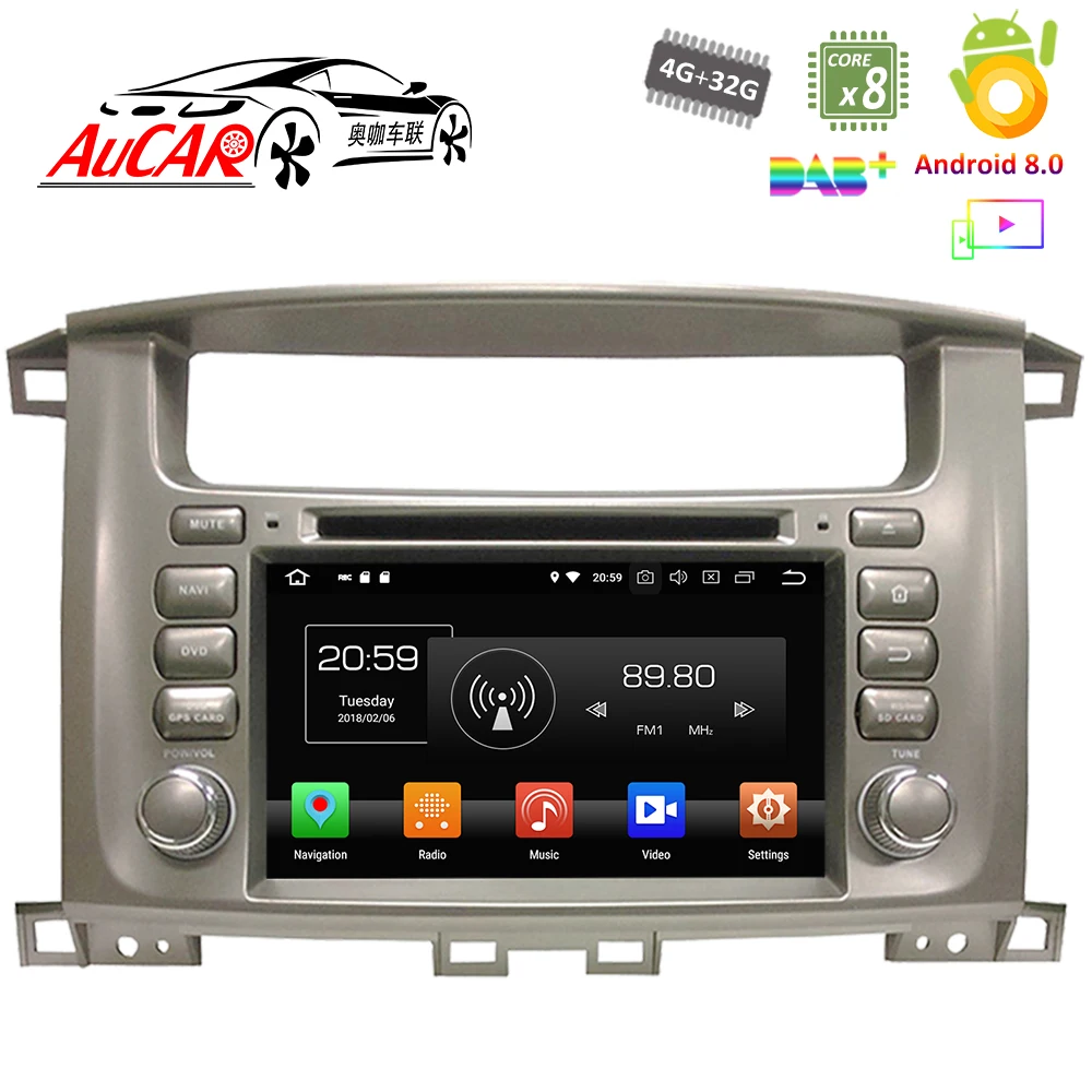 Android 8,0 автомобиль DVD для Land Cruiser 100 1998-2006 gps навигационная система Bluetooth gps автомобилей Радио Стерео WI-FI 4G AUX touch