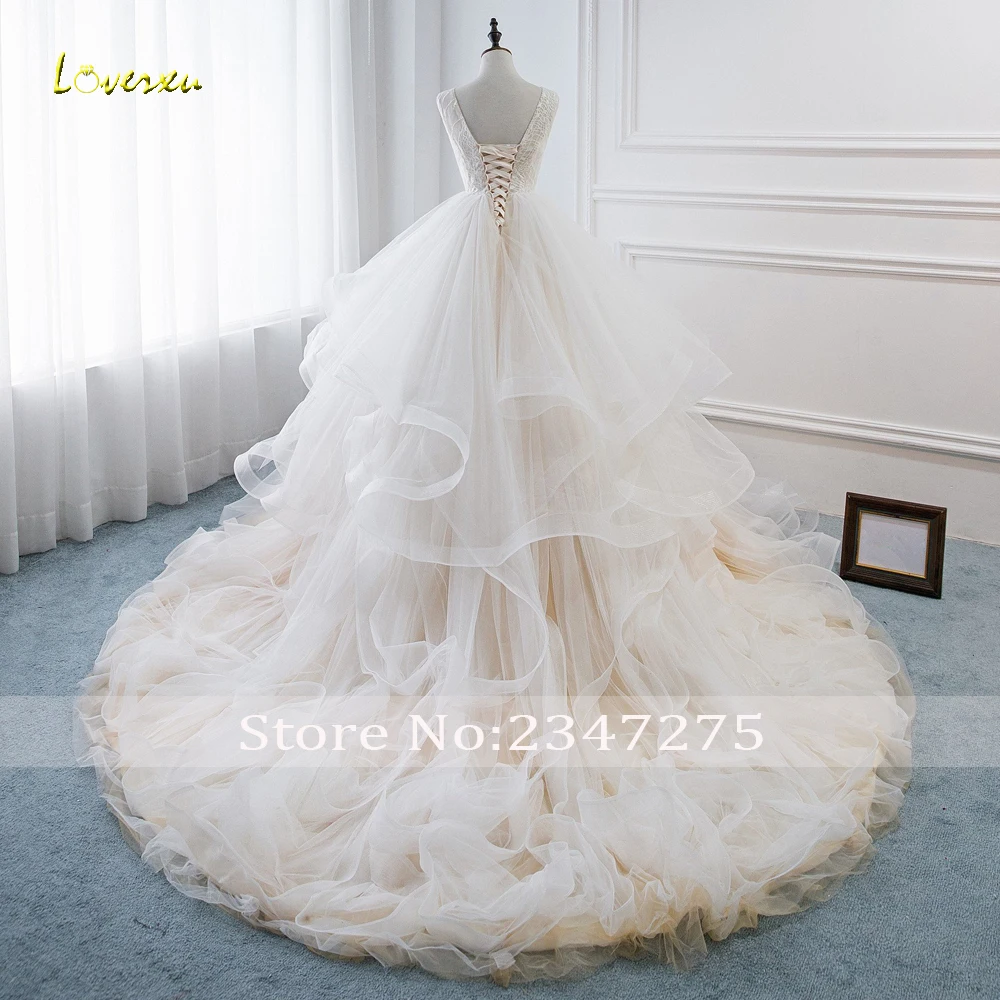 Свадебное платье Loverxu Vestido De Noiva бальное с оборками элегантное винтажное