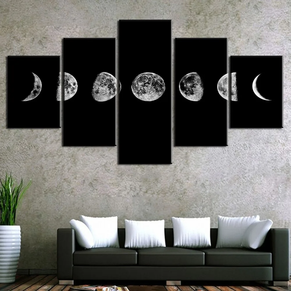 

Lunar eclipse HD Print Painting Landscape Painting Home Decor Painting For Home Decor Canvas Wall Art For Living Room 5 Piece