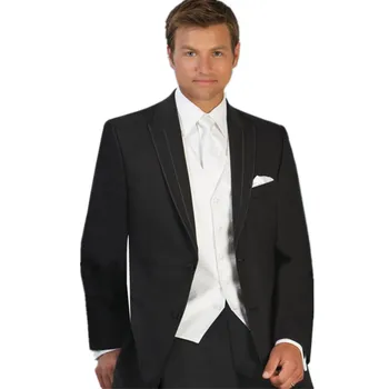 

New Groom Tuxedos Black Wedding Suits For Men Lapel Men Suit Slim Fit Men Suits Three Piece Groomsmen wedding dress