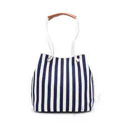 Преувеличены мягкая поверхность Холщовая Сумка повседневная женская сумка в полоску синий и белый Tote сумки с сумочки для покупок 2019
