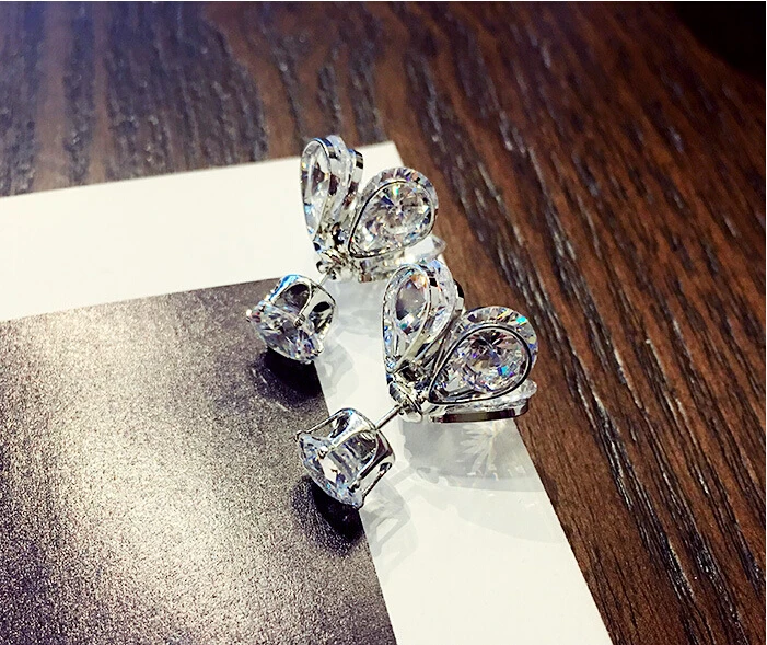Женские серьги гвоздики серебристого цвета с цирконом AAAAA|earrings gift|colorful stud earingsfashion