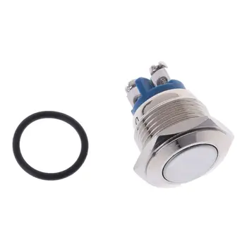 

Universal 16mm Anti-Vandal Momentary Steel Metal Push Button Switch Flat Top Auto Car Motorcycles Car-styling 250V