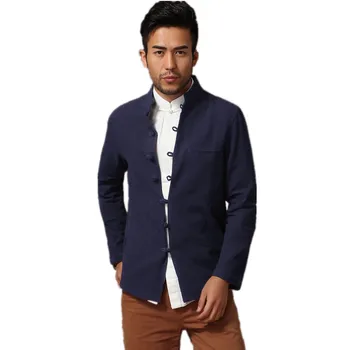 

Retro Men's Long sleeve Chinese style Jacket Kung Fu Coat Solid Race breeze Tang Suit Size S M L XL XXL XXXL Free Shipping
